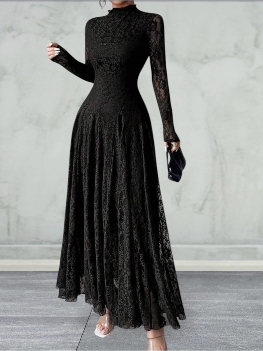 NWT Elegant Lace A-Line Maxi Dress